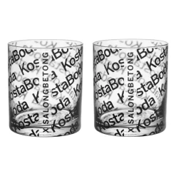 Salong Betong Old Fashioned glas 28 cl 2-pack, Transparant-zwart