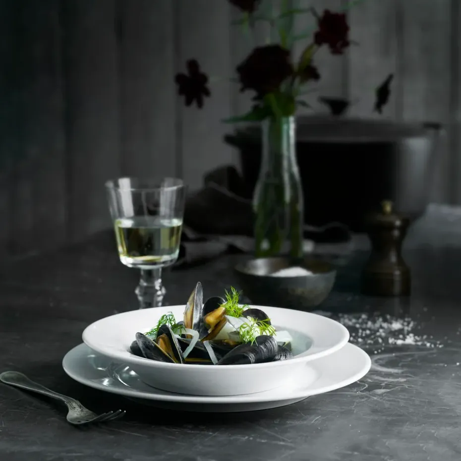 Sancerre diep bord doorsnee 22 cm, Wit