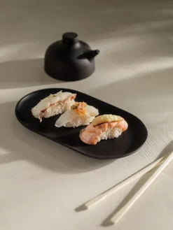 Sand bord ovaal 12,5x20 cm, Black clay