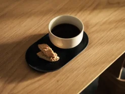 Sand bord ovaal 12,5x20 cm, Black clay