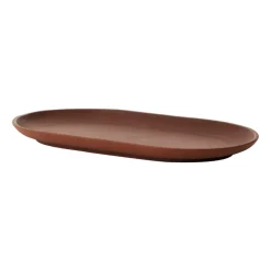 Sand bord ovaal 12,5x20 cm, Red clay