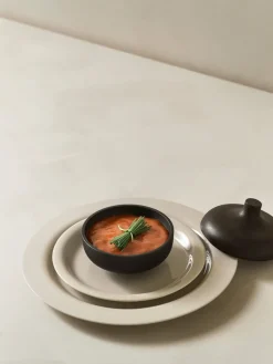 Sand kom met deksel M Ø12 cm, Black clay