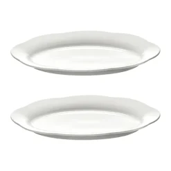 Silhouette ovaal diepe schaal L 21x30 cm 2-pack, White