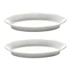 Silhouette ovale diepe schaal M 15x24,5 cm 2-pack, White
