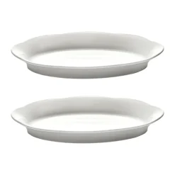Silhouette ovale diepe schaal M 15x24,5 cm 2-pack, White