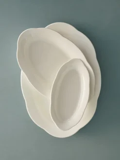 Silhouette ovale diepe schaal M 15x24,5 cm 2-pack, White