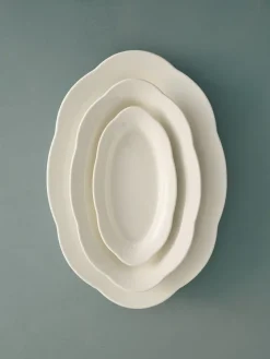 Silhouette ovale diepe schaal M 15x24,5 cm 2-pack, White