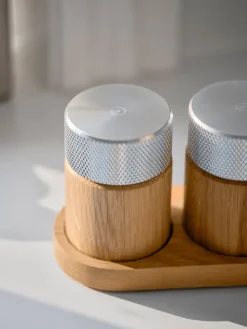 Sina zout- en pepermolen 6 cm, Eik-staal