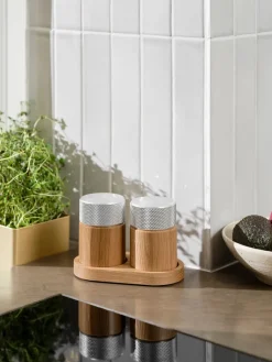 Sina zout- en pepermolen 6 cm, Eik-staal