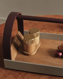 Sina zout- en pepermolen 6 cm, Eik-messing