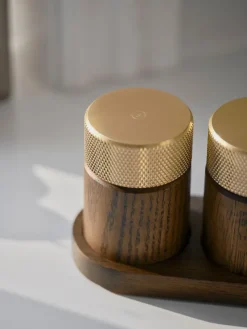 Sina zout- en pepermolen 6 cm, Donkere as-messing