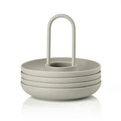 Singles eierdoppen 4-pack met houder, Mud