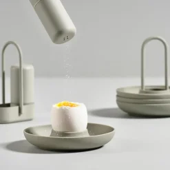 Singles eierdoppen 4-pack met houder, Mud