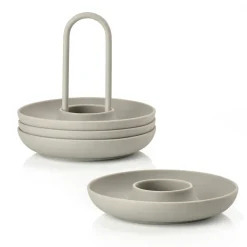 Singles eierdoppen 4-pack met houder, Mud