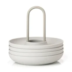 Singles eierdoppen 4-pack met houder, Warm Grey