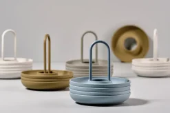 Singles eierdoppen 4-pack met houder, Warm Grey