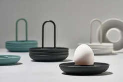 Singles eierdoppen 4-pack met houder, Warm Grey