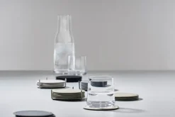 Singles glasonderzetter 6-pack met houder, Black