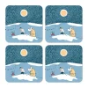 Snow Moonlight glasonderzetter winter 2021 4-pack, 9x9 cm