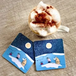 Snow Moonlight glasonderzetter winter 2021 4-pack, 9x9 cm