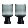 Solare glas op voet 40 cl 2-pack, Staalgrijs
