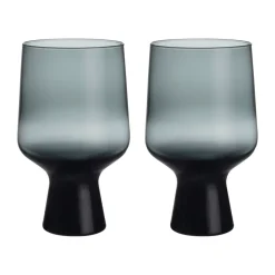 Solare glas op voet 40 cl 2-pack, Staalgrijs