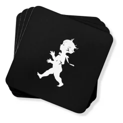 Solstickan glasonderzetter 10x10 cm 4-pack, Zwart