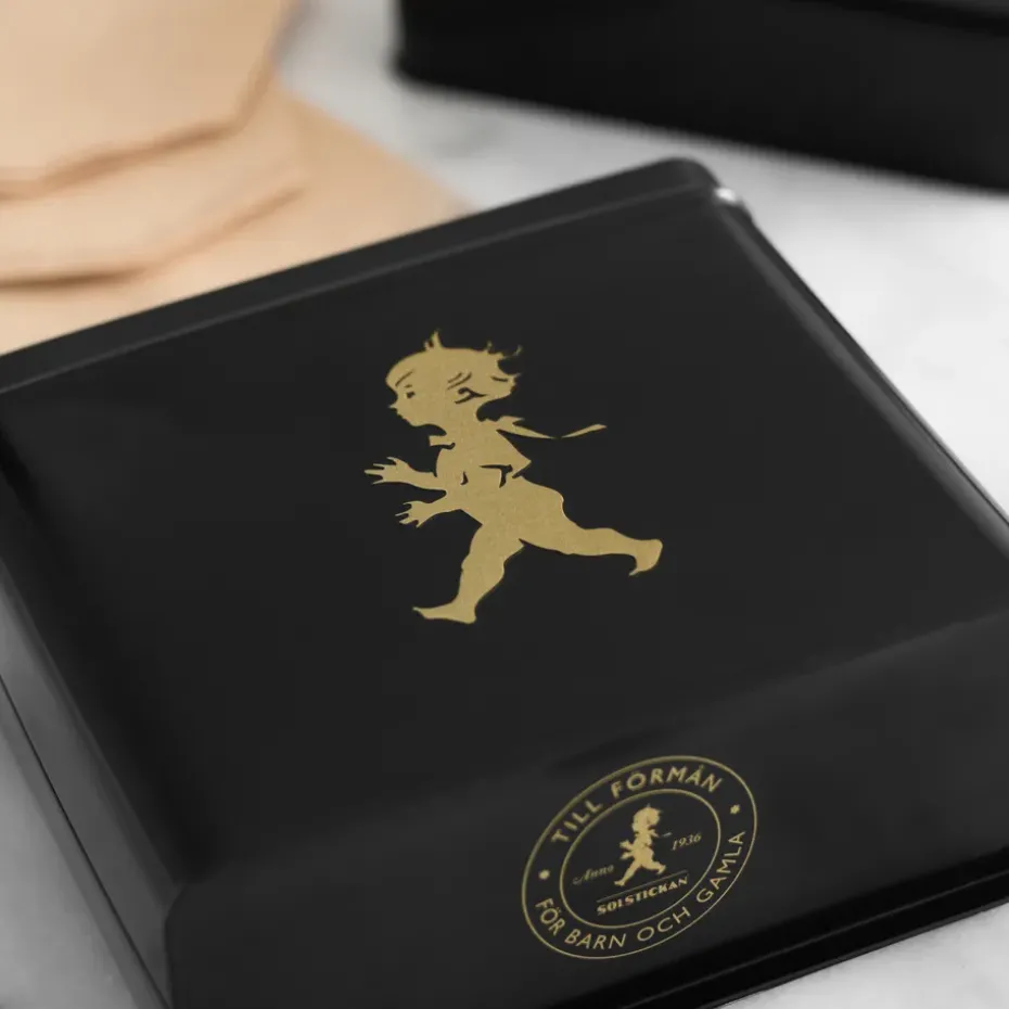 Solstickan koffiefilterblik 15,4x17 cm, Zwart-goud