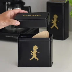 Solstickan koffiefilterblik 15,4x17 cm, Zwart-goud