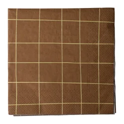 Square papieren servet 33x33 cm 20-pack, Brown