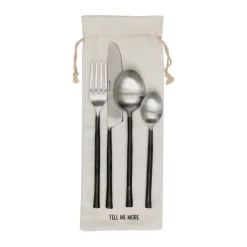 Staal bestekset 4-delig, Ongepolijst staal