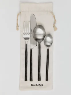 Staal bestekset 4-delig, Ongepolijst staal