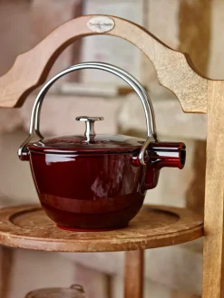 Staub theepot gietijzer rond 1,15 L, Granaatrood