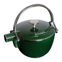 Staub theepot gietijzer rond 1,15 L, Basilicumgroen