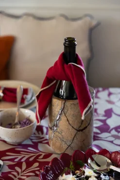 Sten wijnkoeler Ø12,5 cm, Bruine bosmarmer