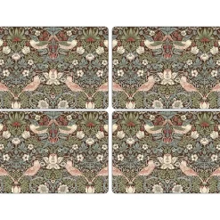 Strawberry Thief placemat 30x40 cm 4-pack, Bruin