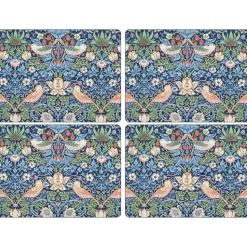 Strawberry Thief placemat 30x40 cm 4-pack, Blauw