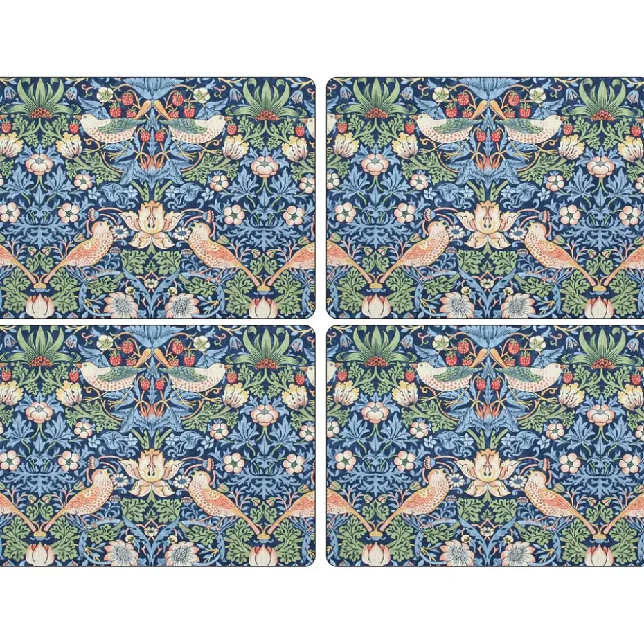 Strawberry Thief placemat 30x40 cm 4-pack, Blauw