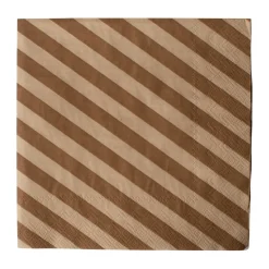 Stripe papieren servet 33x33 cm 20-pack, Nougat