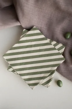 Stripe papieren servet 33x33 cm 20-pack, Green