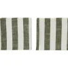 Striped servet 45x45 cm 2-pack, Olive