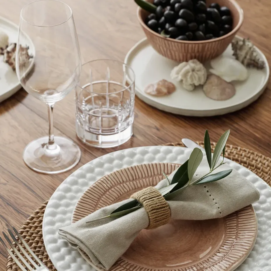 Stripes bord Ø21 cm, Cinnamon