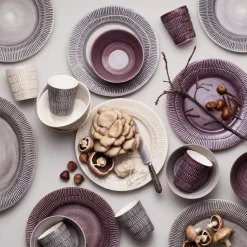 Stripes bord Ø28 cm, Sand