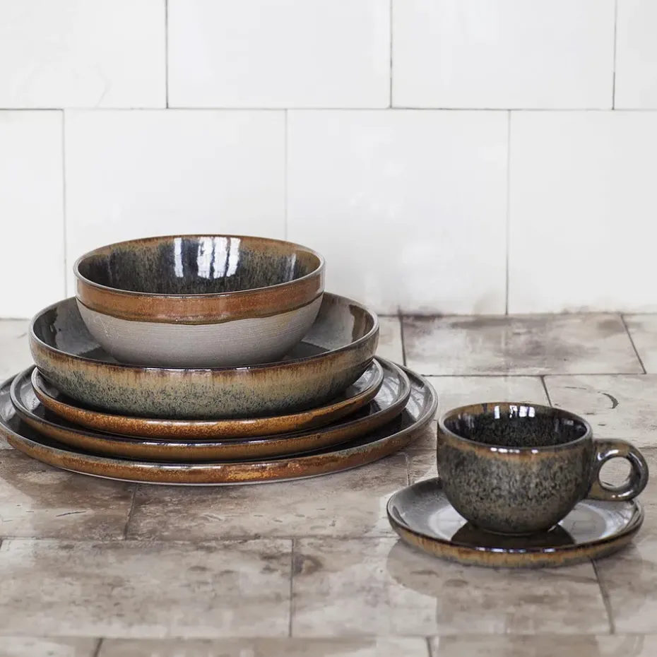 Surface bord 27 cm, Indi grey