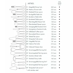 Svensk tafelmes zilver, 20,7 cm