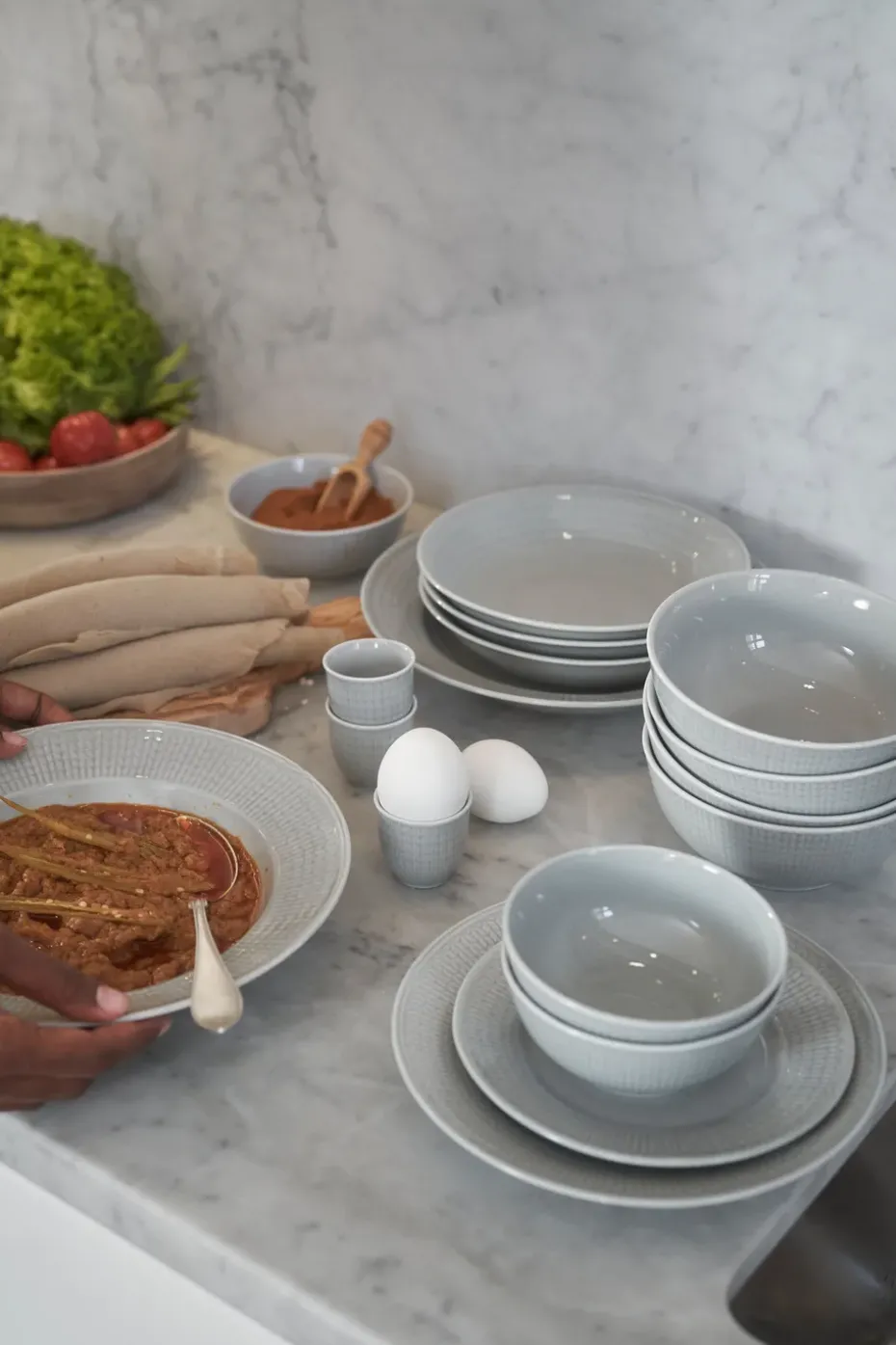 Swedish Grace eierdop, Mist (grijs)