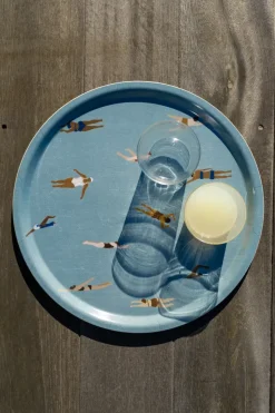 Swimmers dienblad Ø38 cm, Blauw