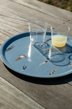 Swimmers dienblad Ø38 cm, Blauw