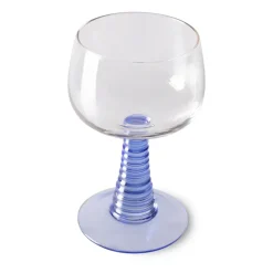 Swirl wijnglas hoog, Blue