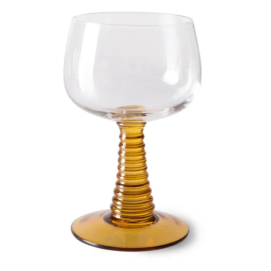 Swirl wijnglas hoog, Ochre